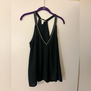 Never Worn! Deep Teal Embellished V-Neck Top